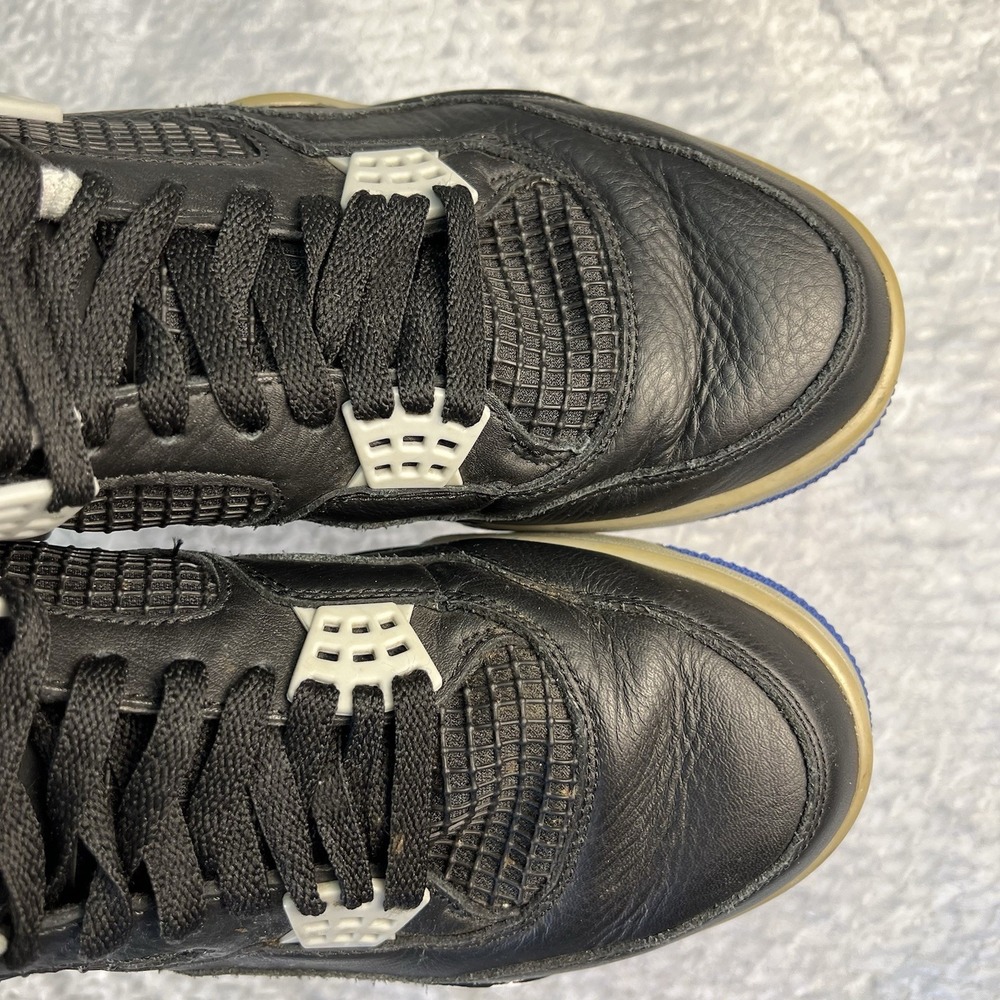 Men's Nike Air Jordan Retro 4 'Motorsport Alternate' 308497-006 Black Blue Sz 10 - Picture 8 of 12